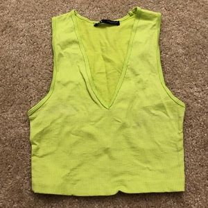 ZARA neon green crop top
